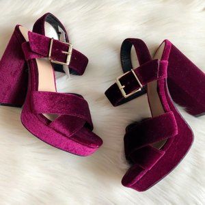 Alexandra Velvet Platform Heel Pumps